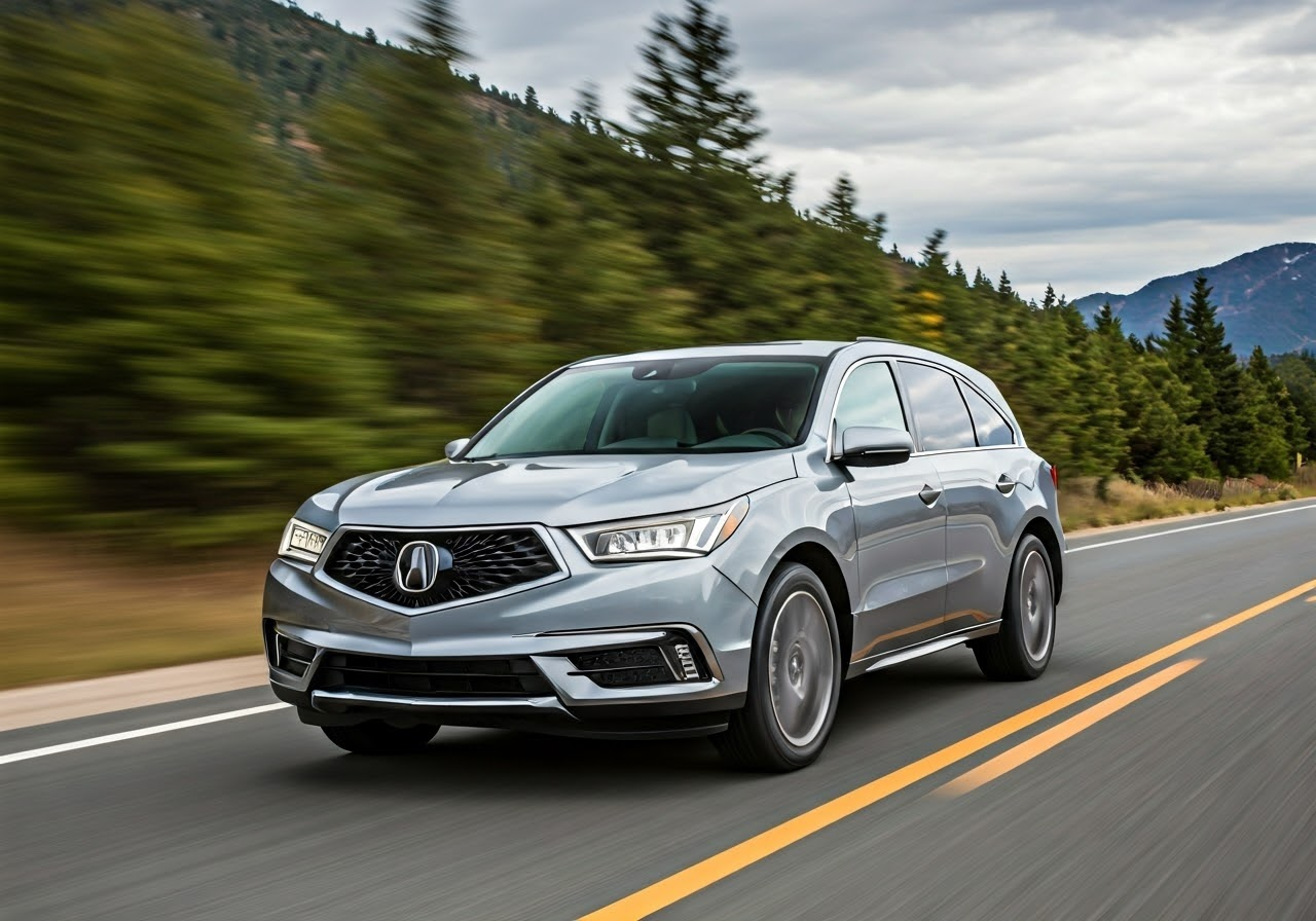 Acura MDX driving on scenic route